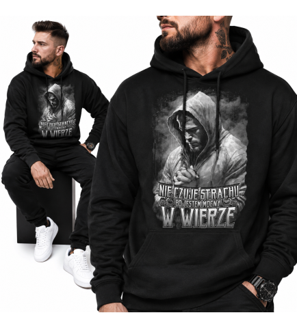 Bluza Chrześcijańska z kapturem mocny w Wierze